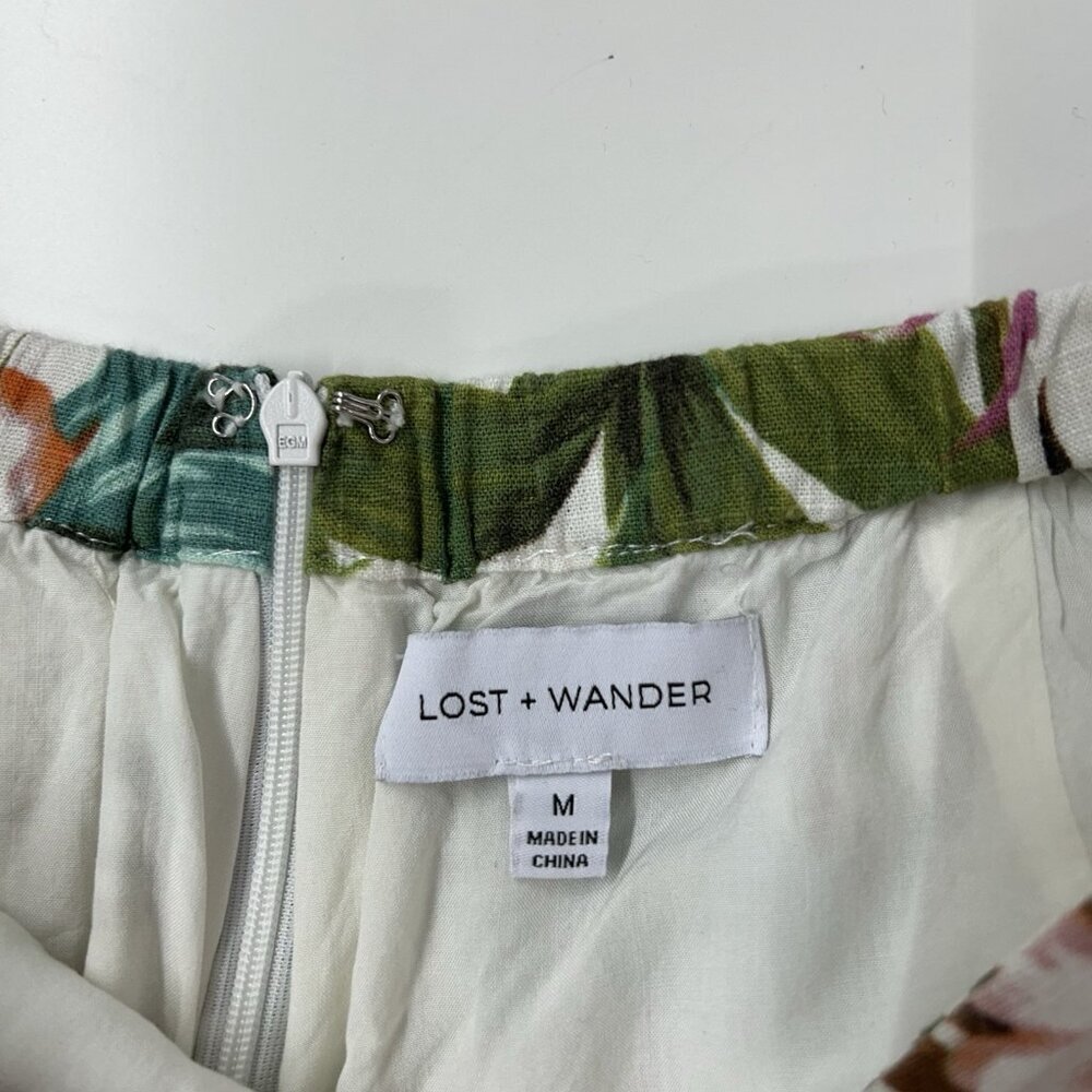 Anthropologie Lost and Wander Linen Shorts Womens Size Medium M Tropical - Picture 3 of 11